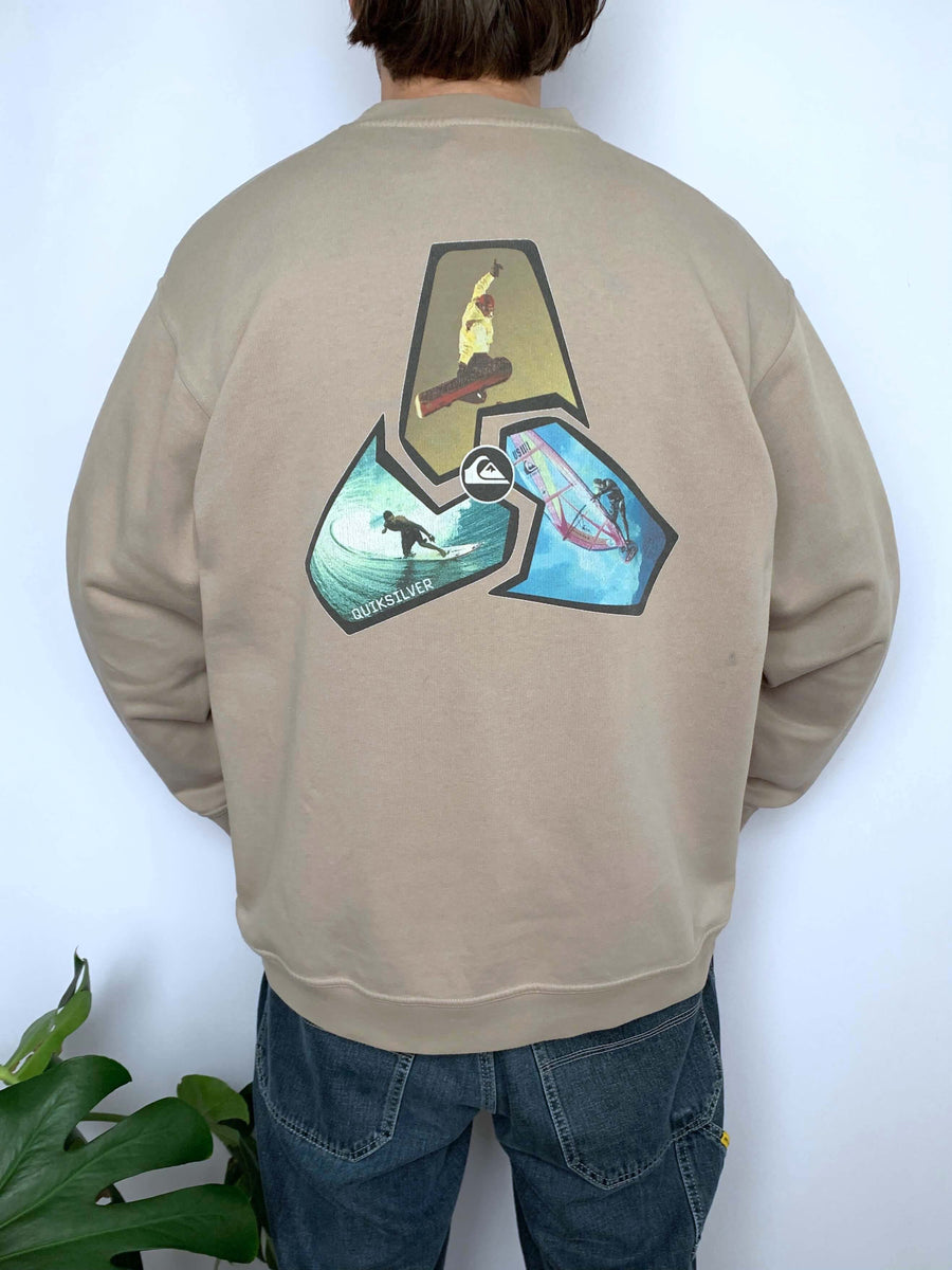 VINTAGE QUIKSILVER SURF SNOW WIND CREWNECK - L