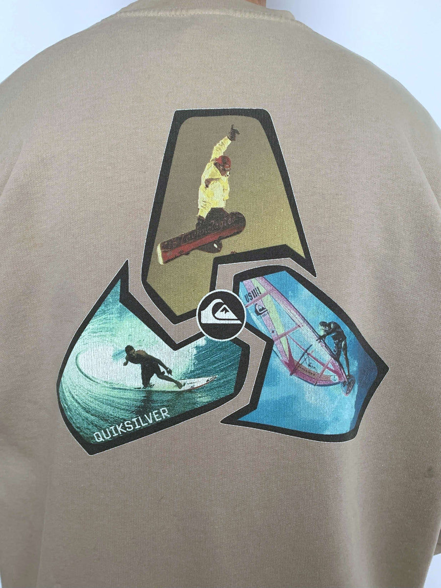 VINTAGE QUIKSILVER SURF SNOW WIND CREWNECK - L