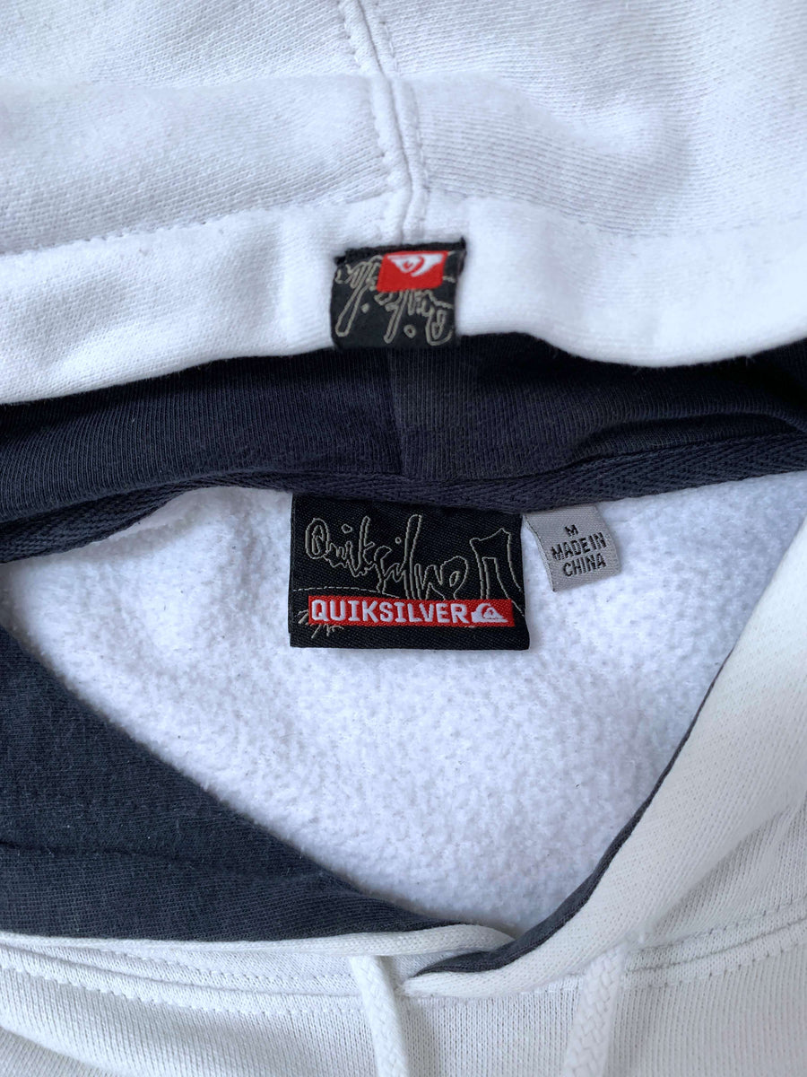 Y2K QUIKSILVER HUGE EMBROIDERED SPELLOUT HOODIE - L