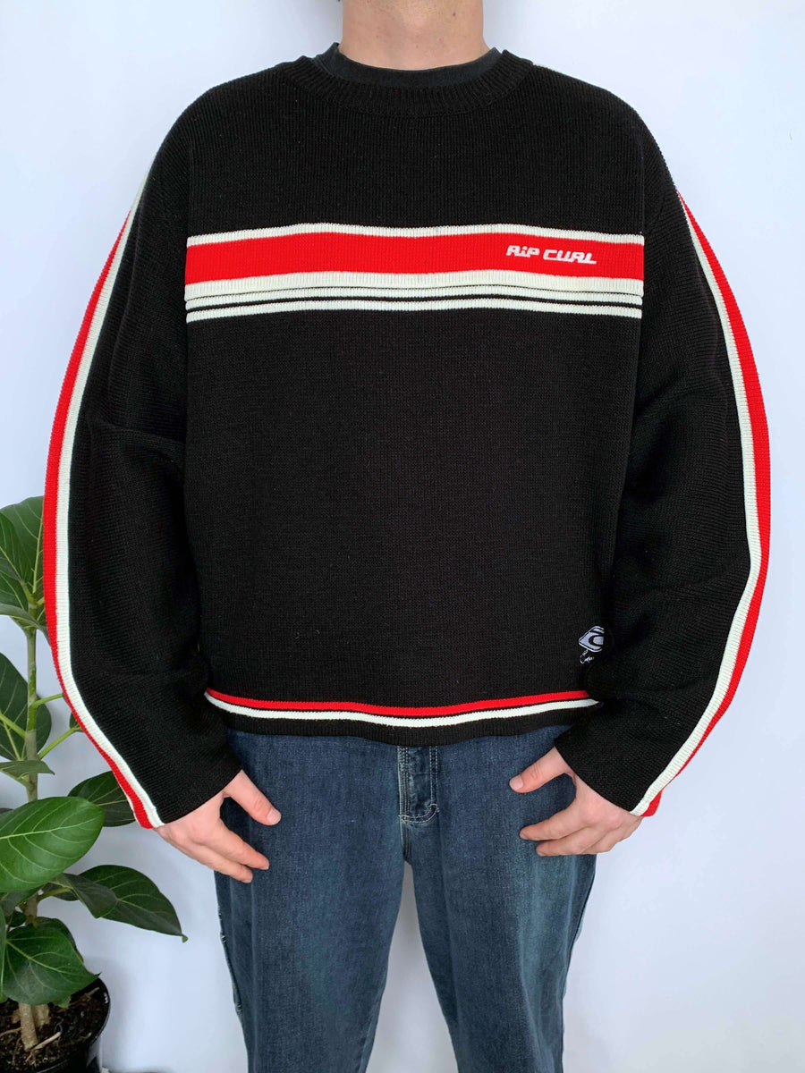 VINTAGE RIP CURL EMBROIDERED KNIT - L