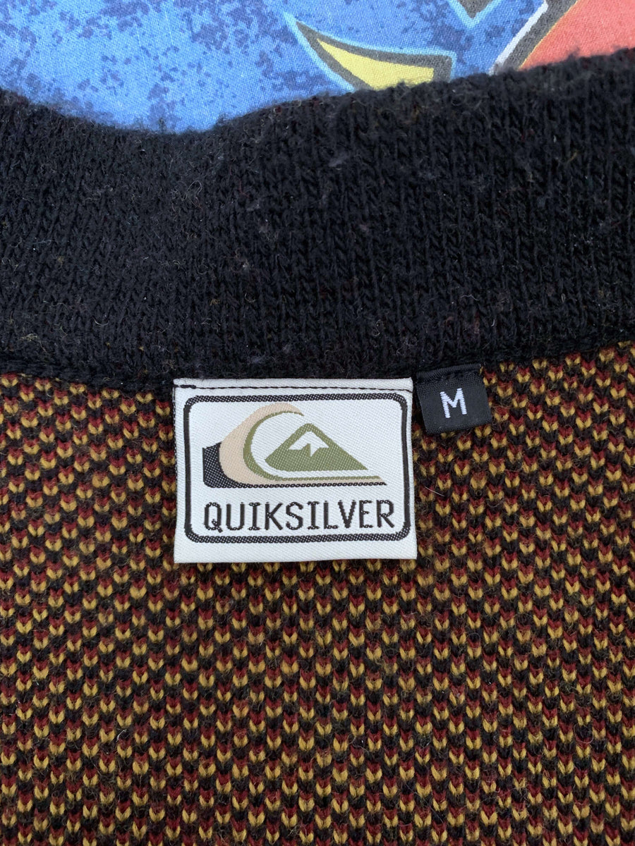 RARE VINTAGE QUIKSILVER SPELLOUT ZIP UP KNIT - M