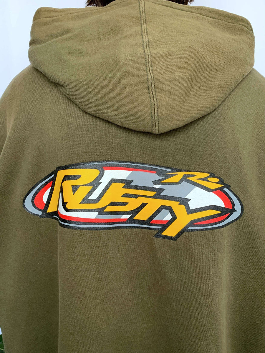 KHAKI VINTAGE RUSTY GRAPHIC HOODIE* - XL