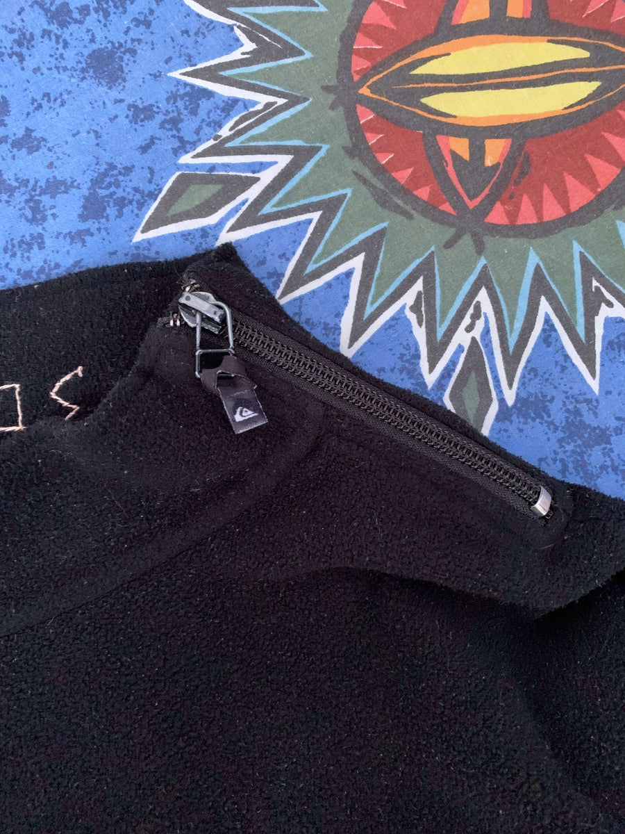 VINTAGE QUIKSILVER SHOULDER ZIP FLEECE MOCKNECK - L
