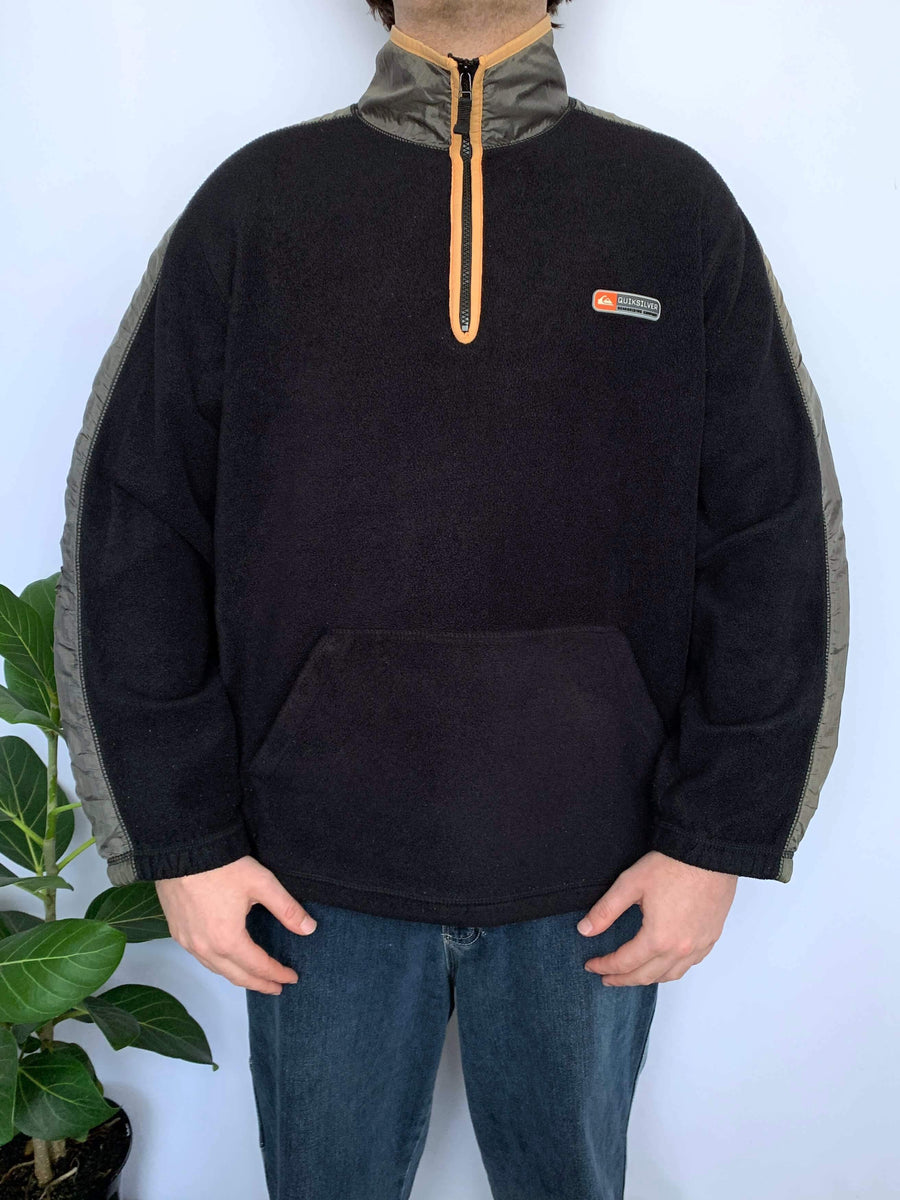 VINTAGE QUIKSILVER FLEECE QTR ZIP - M/L