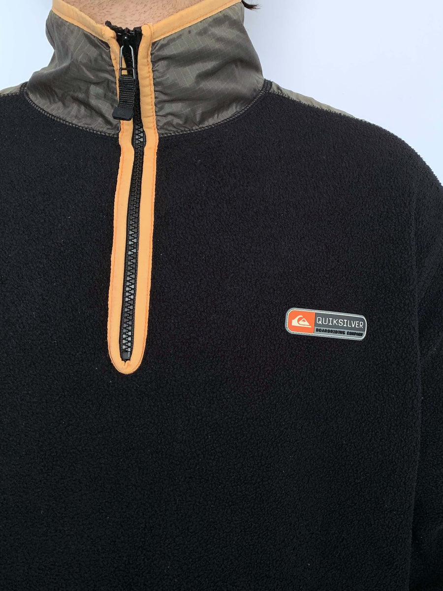 VINTAGE QUIKSILVER FLEECE QTR ZIP - M/L