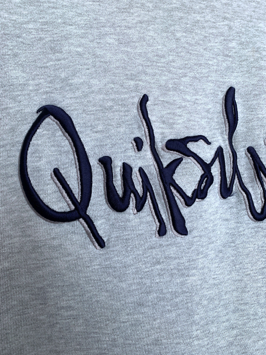BAGGY VINTAGE QUIKSILVER EMBROIDERED SPELLOUT CREWNECK - XL