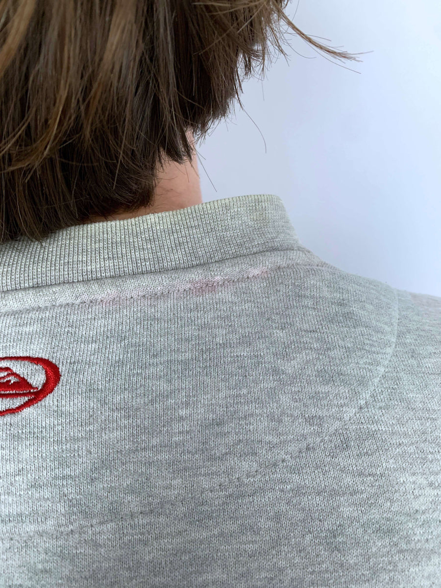 BAGGY VINTAGE QUIKSILVER EMBROIDERED SPELLOUT CREWNECK - XL