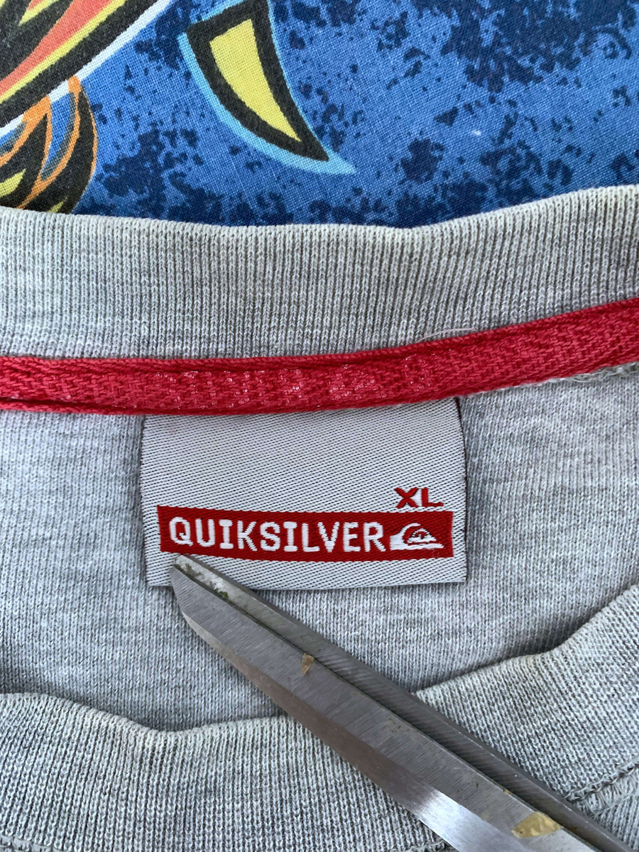 BAGGY VINTAGE QUIKSILVER EMBROIDERED SPELLOUT CREWNECK - XL