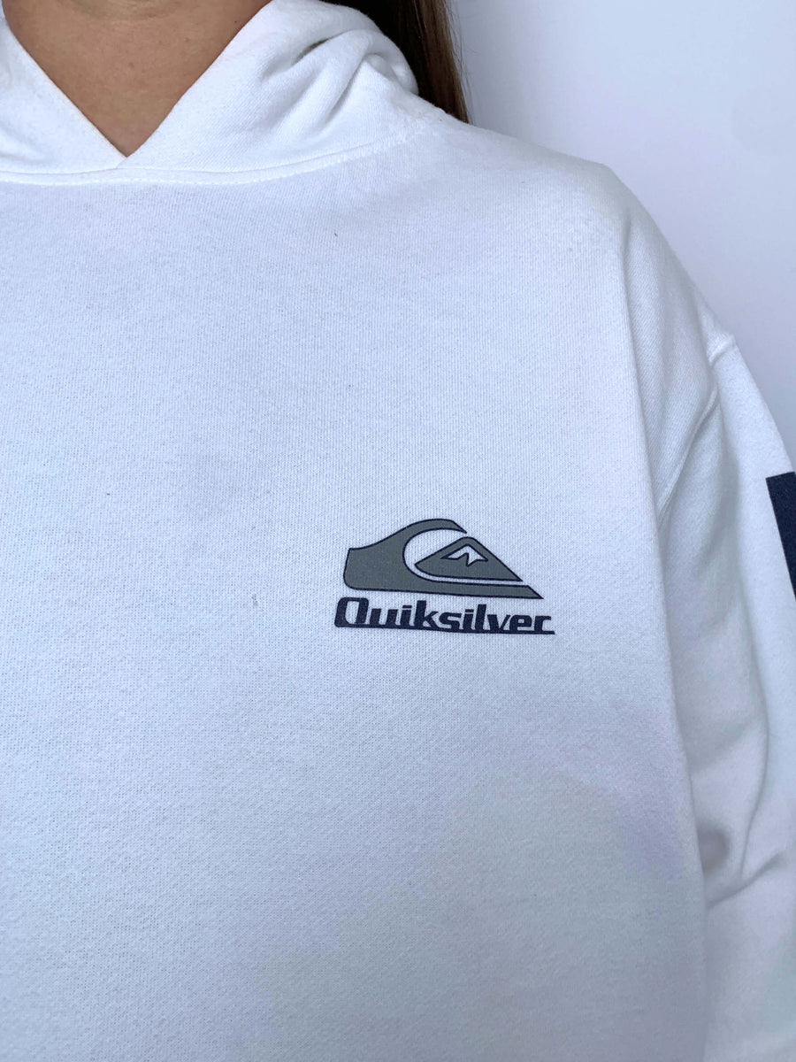 VINTAGE QUIKSILVER SLEEVE GRAPHICS HOODIE - S/10