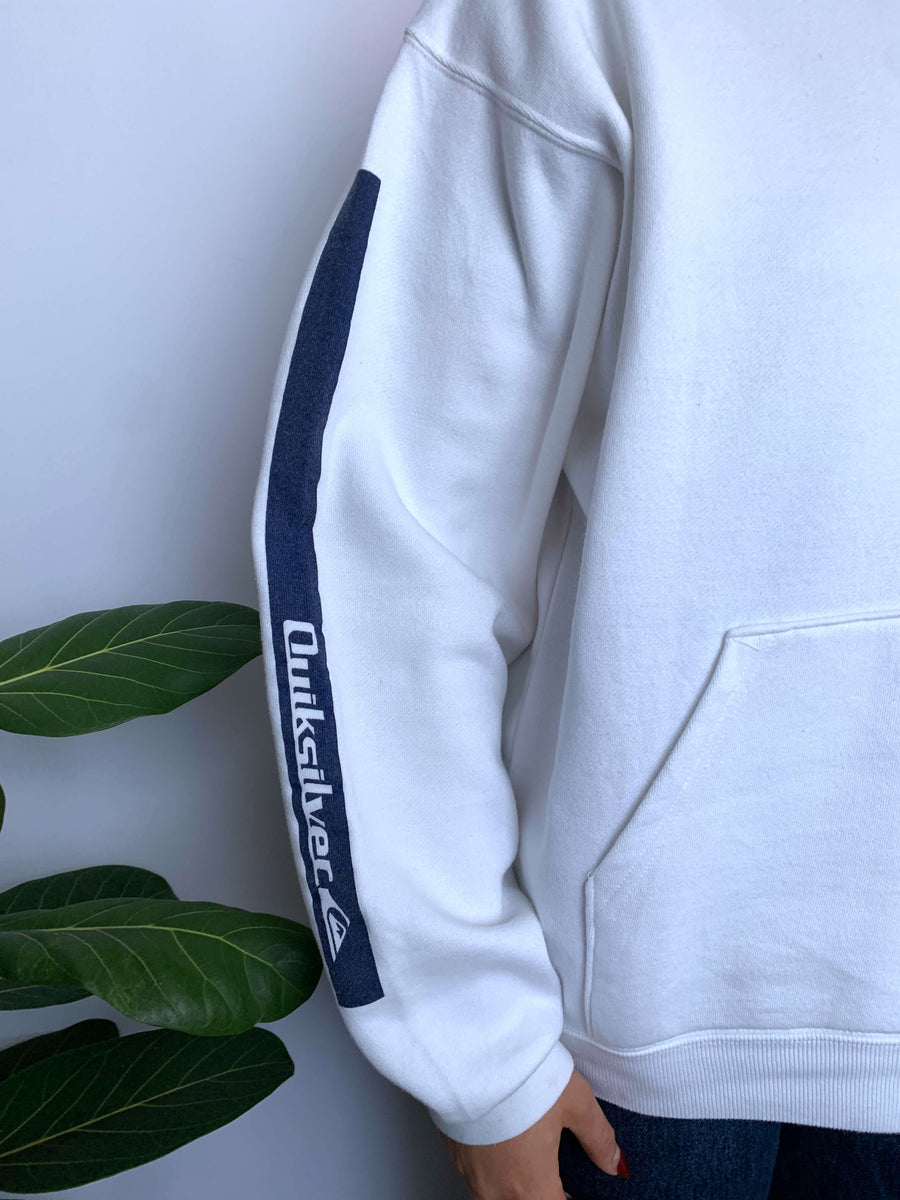 VINTAGE QUIKSILVER SLEEVE GRAPHICS HOODIE - S/10
