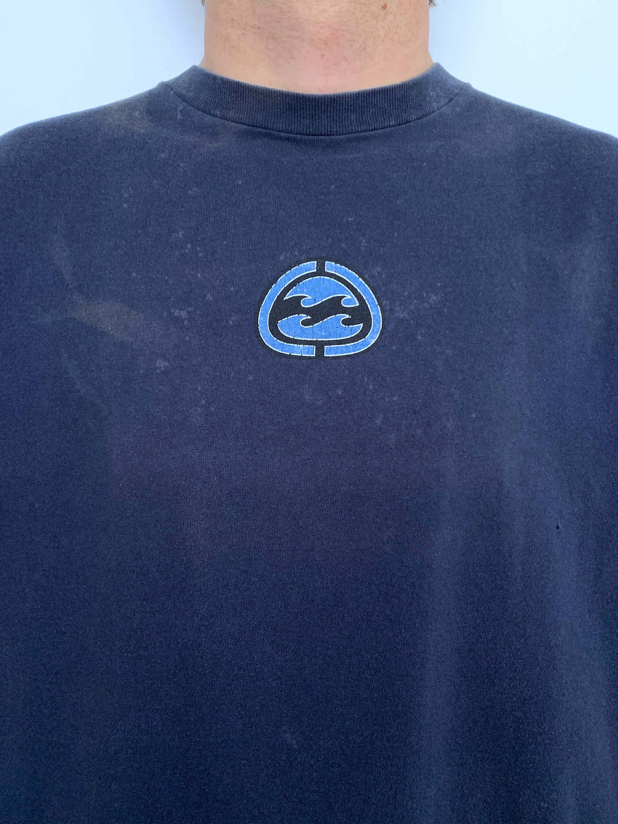 VINTAGE BILLABONG HIBISCUS LOGO TEE - L