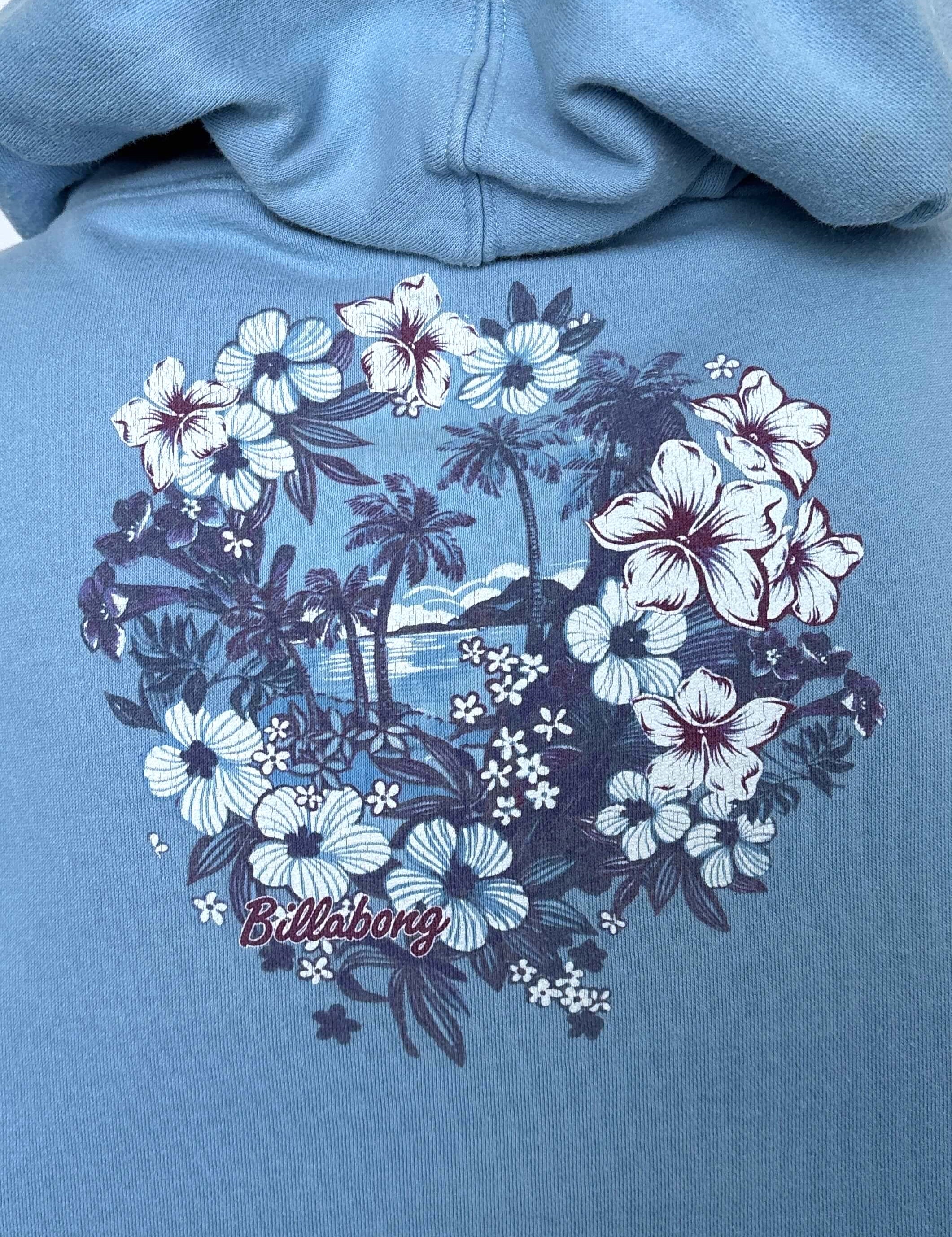 BABY BLUE VINTAGE BILLABONG HIBISCUS HOODIE - 6