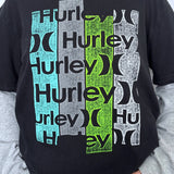 HURLEY TWO-TONE DOUBLE LAYER LONG SLEEVE TEE - M