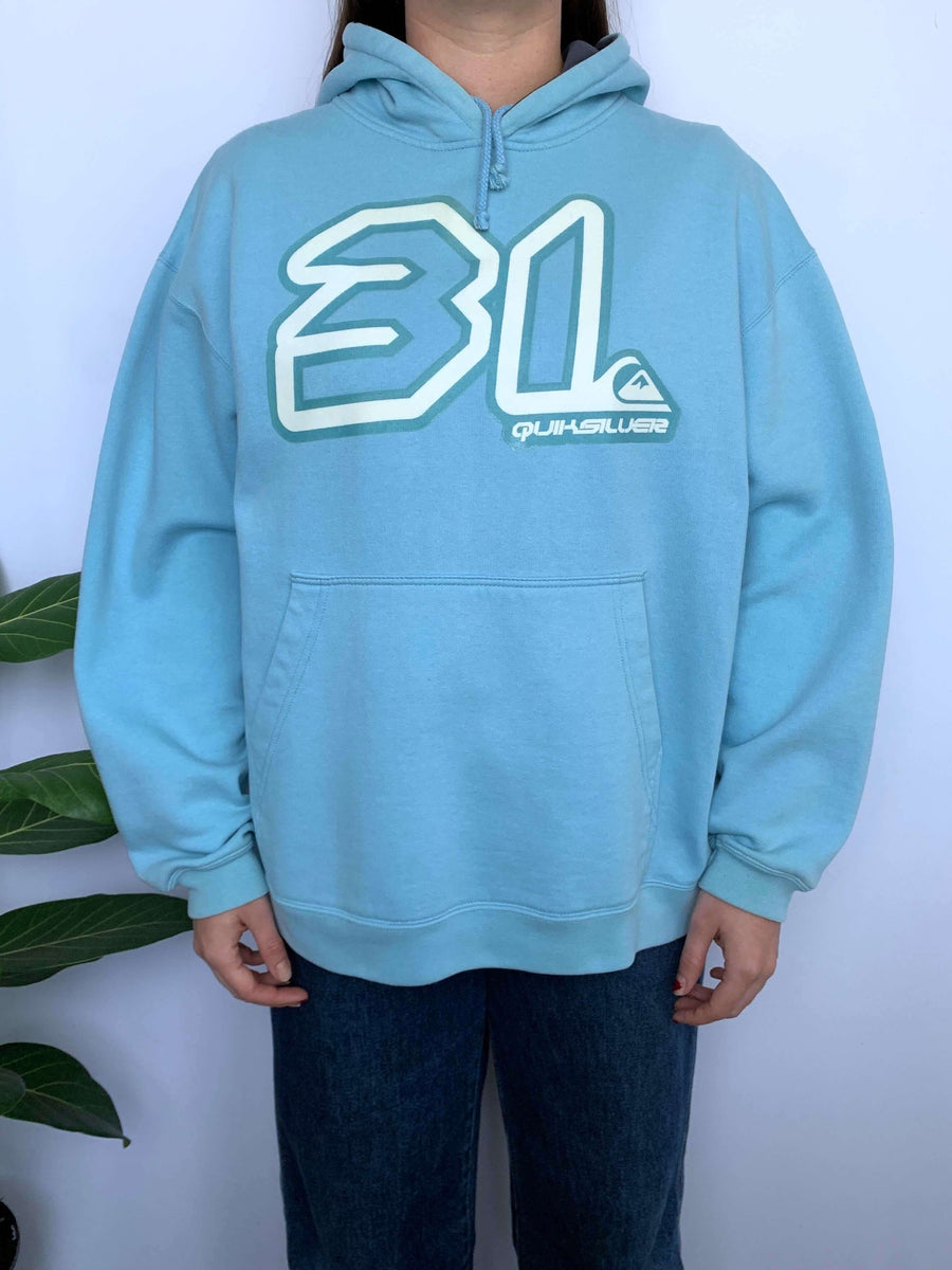 VINTAGE QUIKSILVER MOTO STYLE HOODIE - S/10/12