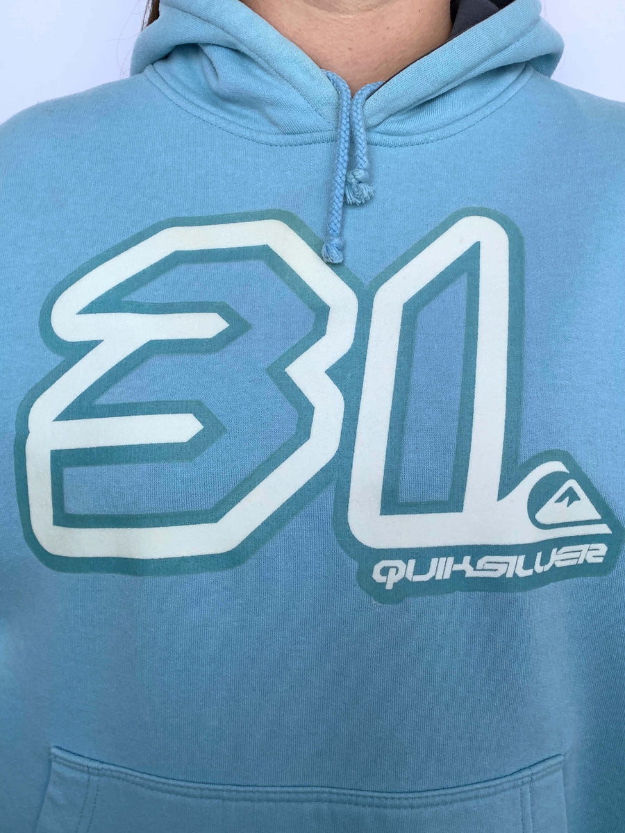 VINTAGE QUIKSILVER MOTO STYLE HOODIE - S/10/12