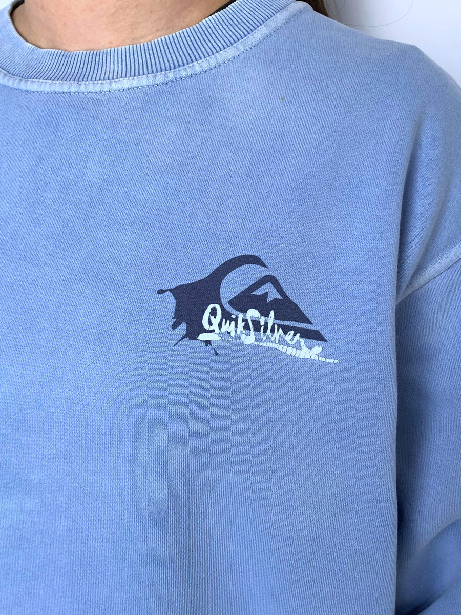 FADED VINTAGE QUIKSILVER GRAPHIC CREWNECK - S/10
