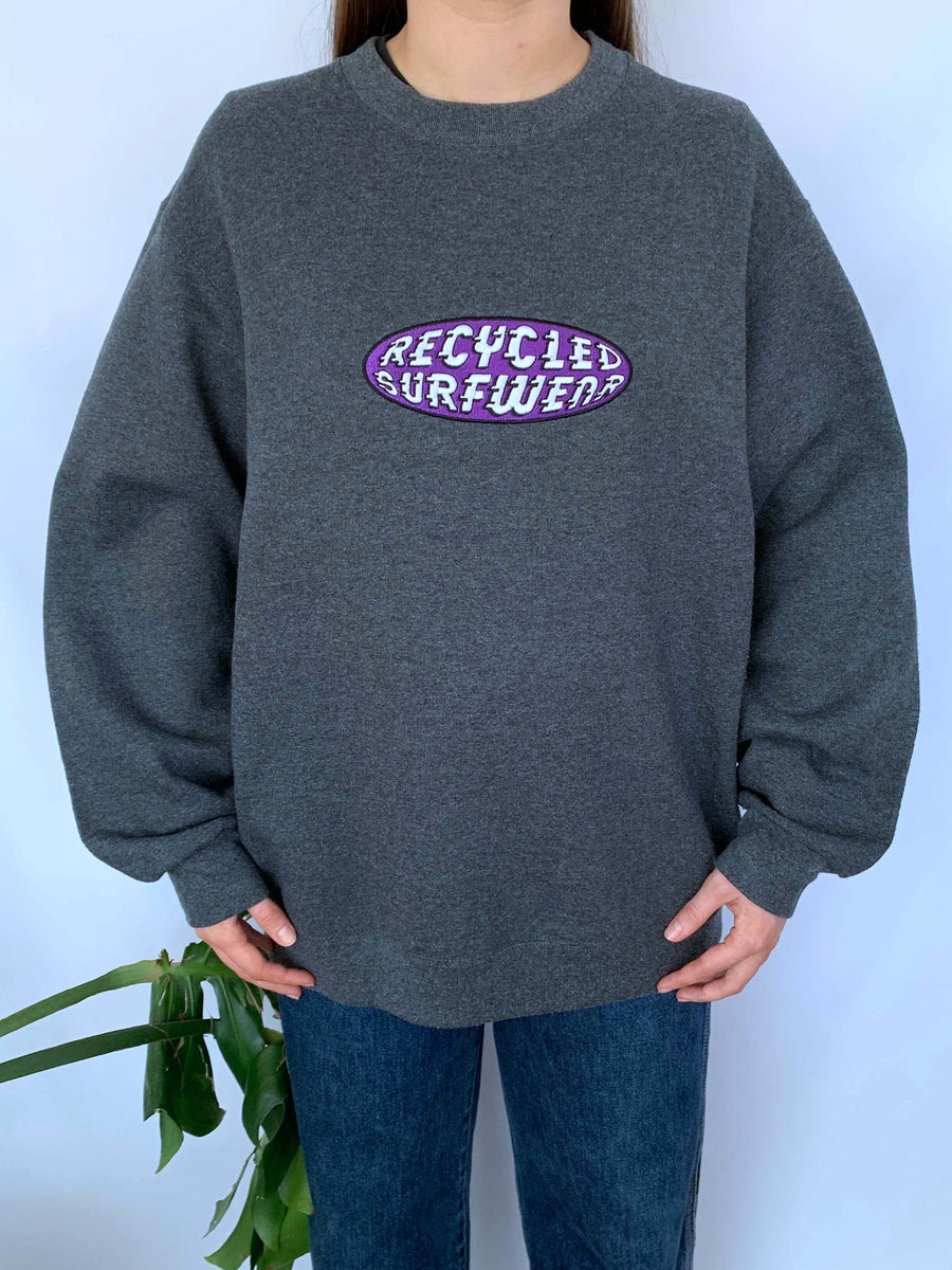 CHARCOAL VINTAGE RSW EMBROIDERED CREWNECK - M