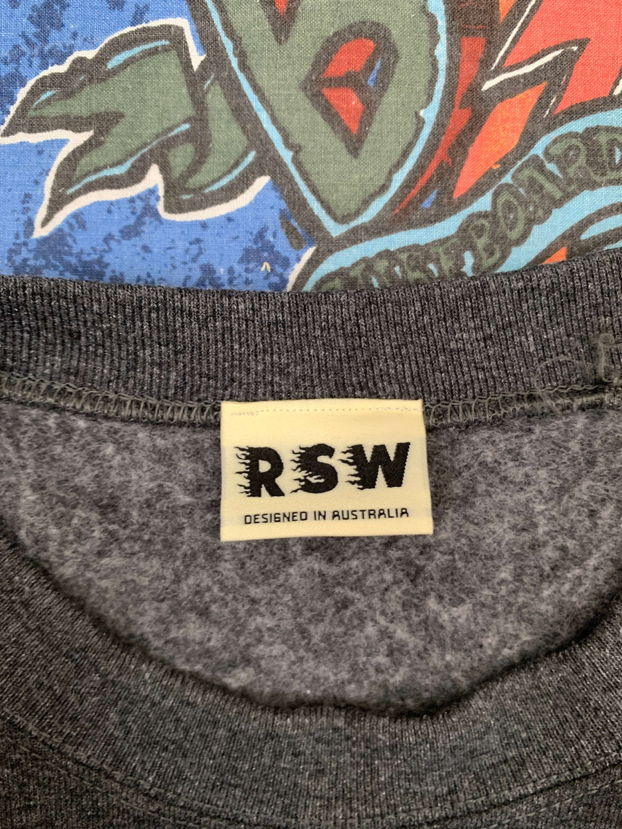 CHARCOAL VINTAGE RSW EMBROIDERED CREWNECK - M