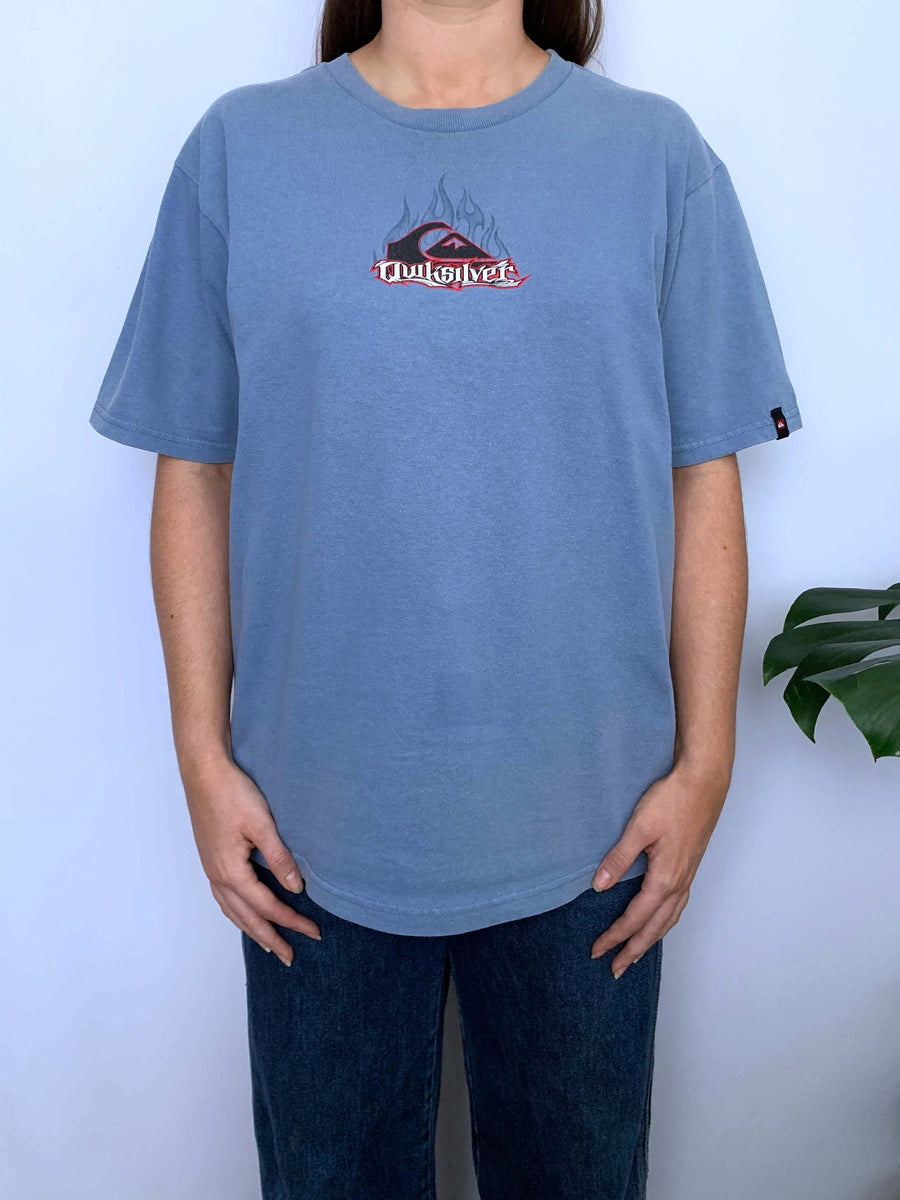 VINTAGE QUIKSILVER FLAMING DRAGON TEE - XS/S/10/12