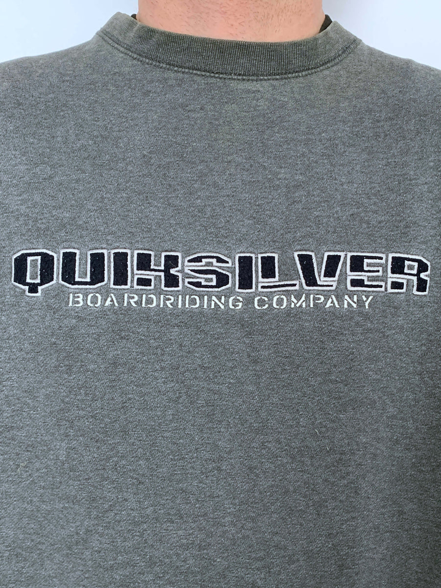 VINTAGE QUIKSILVER SPELLOUT CREWNECK - L