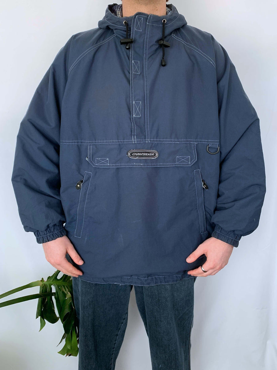 90S QUIKSILVER HALF-ZIP SPRAY JACKET - L