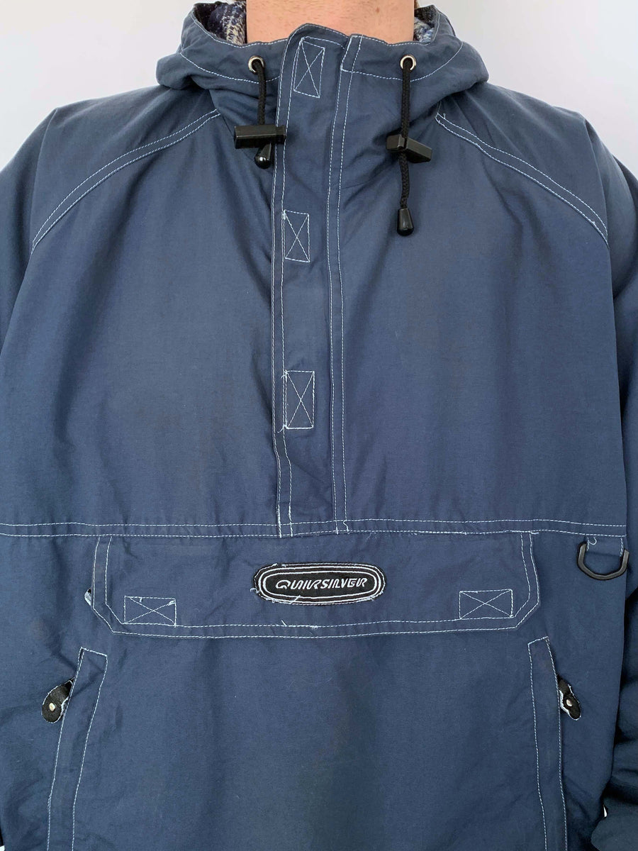 90S QUIKSILVER HALF-ZIP SPRAY JACKET - L