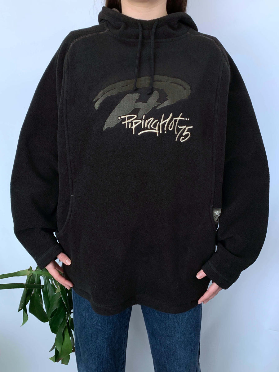 VINTAGE PIPING HOT EMBROIDERED FLEECE HOODIE - M/L