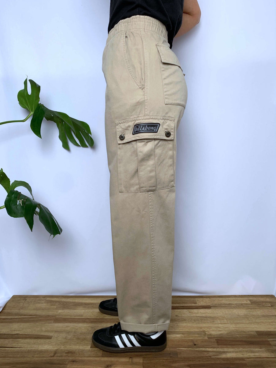 VINTAGE BILLABONG ELASTIC WAIST CARGO PANTS