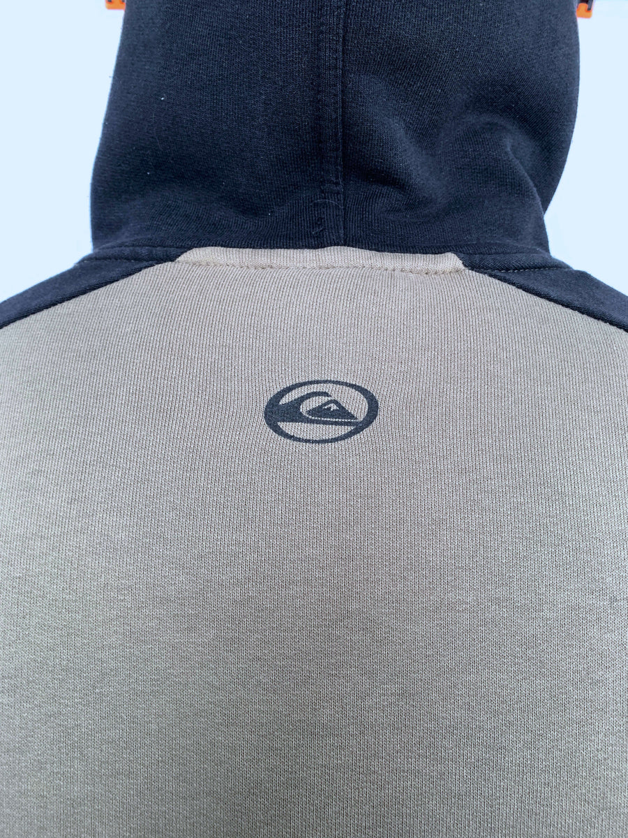 VINTAGE QUIKSILVER BOARDRIDING CO TWO TONE HOODIE - L