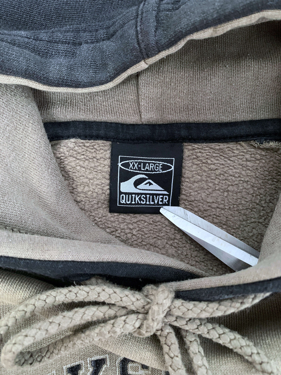 VINTAGE QUIKSILVER BOARDRIDING CO TWO TONE HOODIE - L