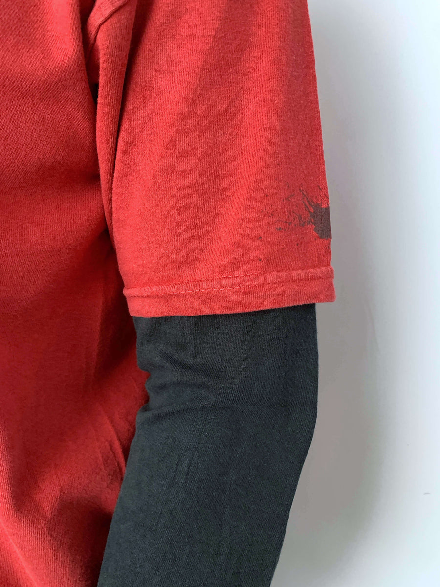 VINTAGE QUIKSILVER DOUBLE LAYERED TWO-TONE LONG SLEEVE TEE - 6/8