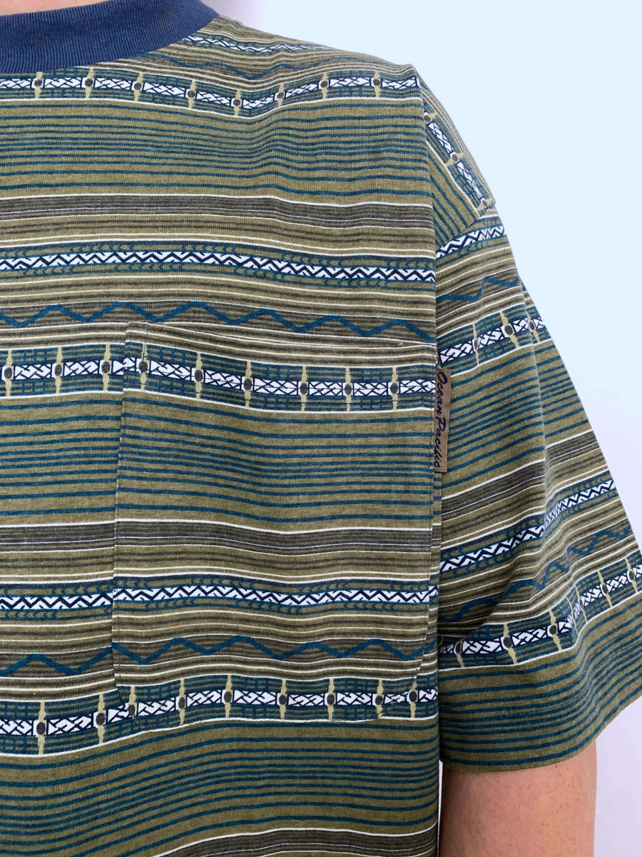 DEADSTOCK VINTAGE OCEAN PACIFIC STRIPE TEE - XL