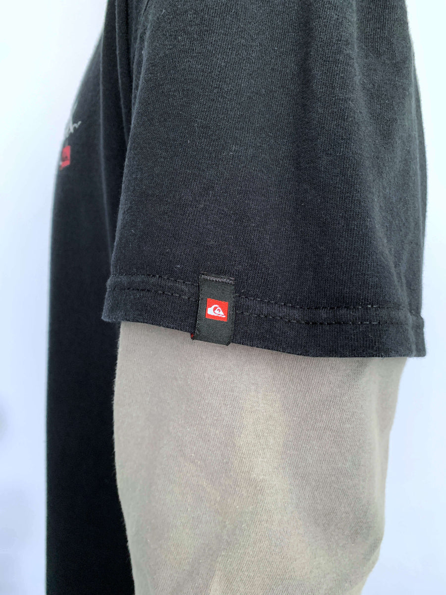 VINTAGE QUIKSILVER DOUBLE LAYERED TWO-TONE LONG SLEEVE TEE - L