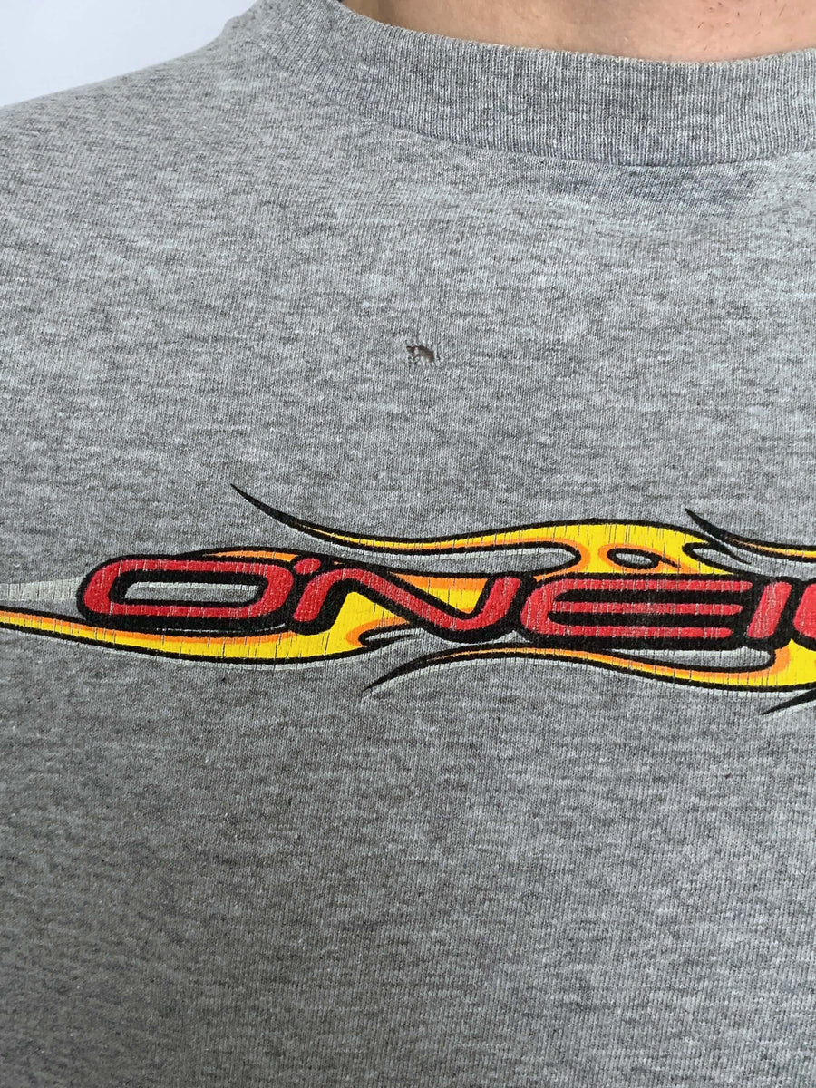 RARE VINTAGE O'NEILL FLAME SPELLOUT TEE - L