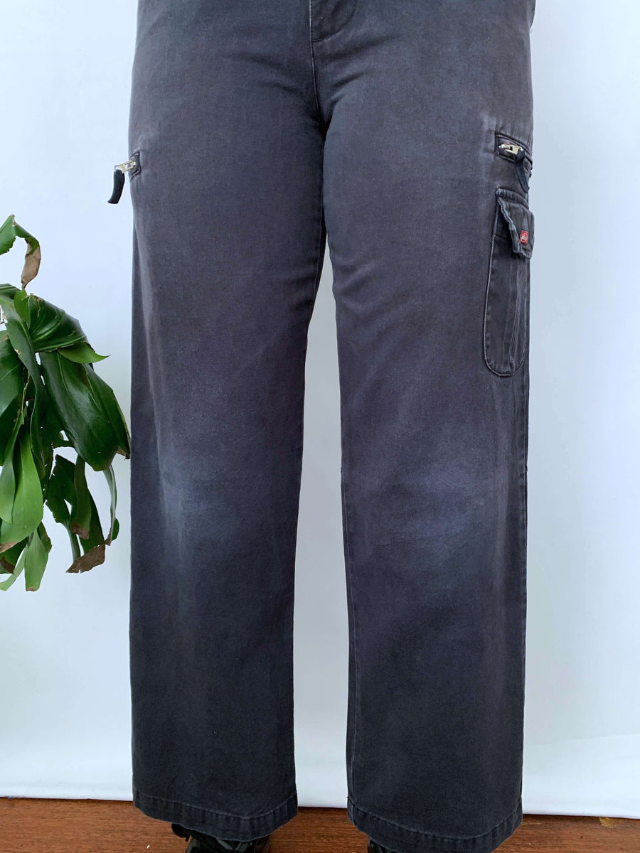 FADED VINTAGE QUIKSILVER CARGO PANTS - W26/27