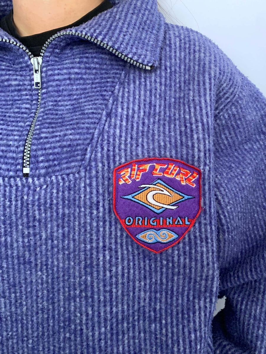 RARE 90S RIP CURL FLEECE QTR ZIP - S/10/12