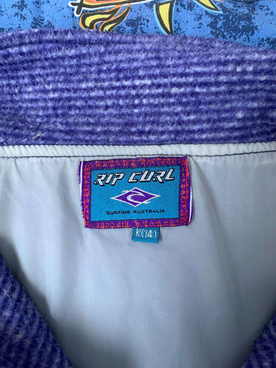 RARE 90S RIP CURL FLEECE QTR ZIP - S/10/12