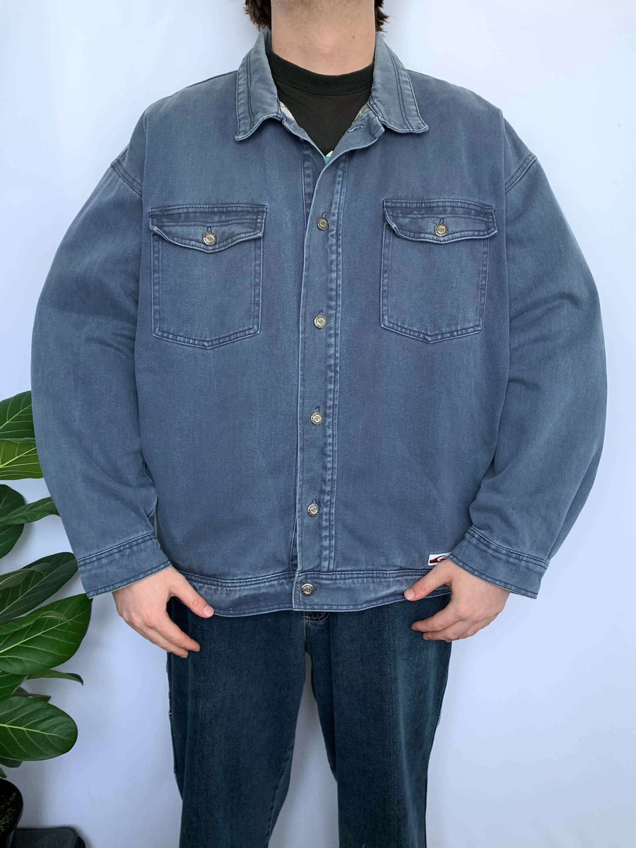VINTAGE QUIKSILVER QSD FLANNEL LINED JACKET - L/XL