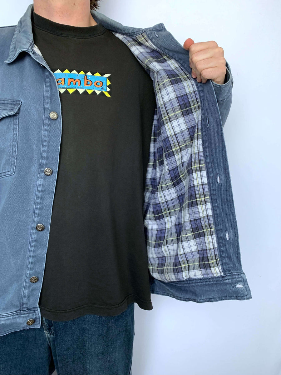VINTAGE QUIKSILVER QSD FLANNEL LINED JACKET - L/XL