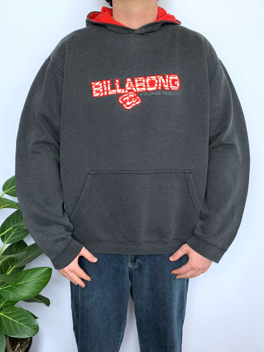 FADED VINTAGE BILLABONG SPELLOUT HOODIE - L