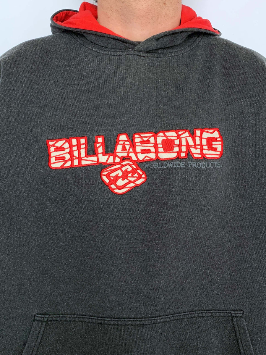 FADED VINTAGE BILLABONG SPELLOUT HOODIE - L