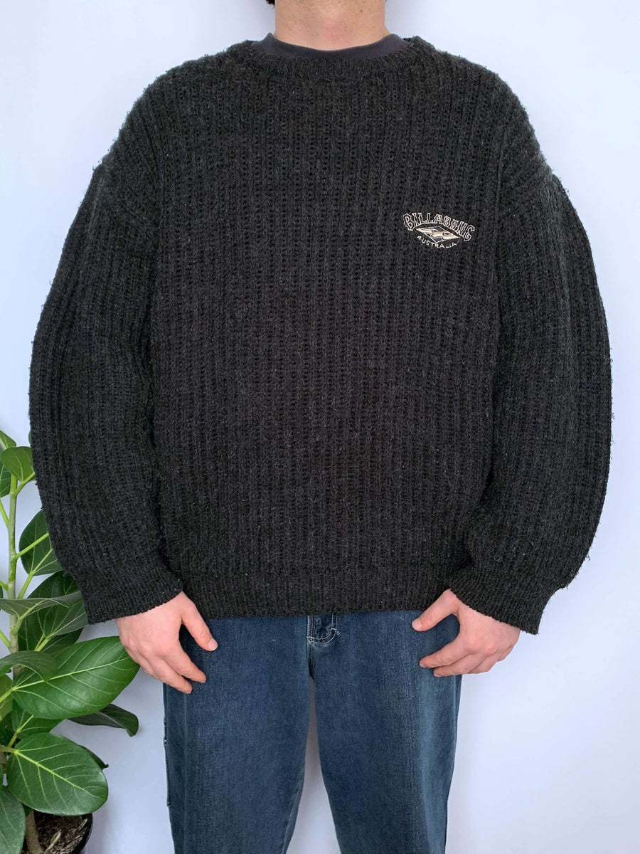 VINTAGE BILLABONG EMBROIDERED CHUNKY KNIT - L