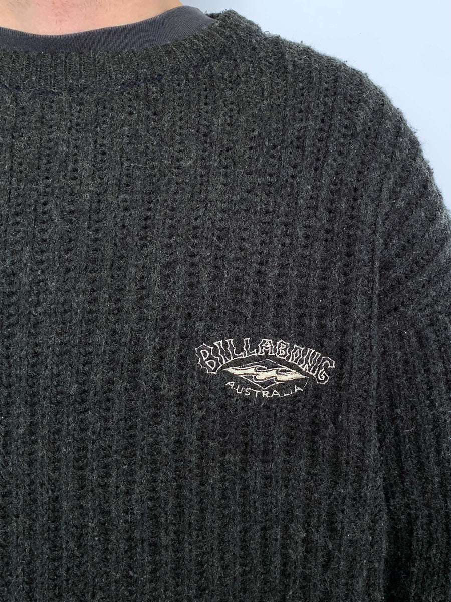 VINTAGE BILLABONG EMBROIDERED CHUNKY KNIT - L