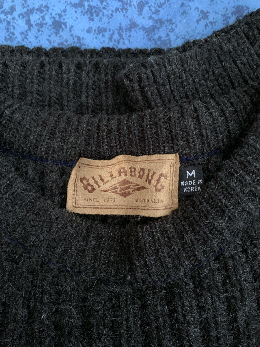 VINTAGE BILLABONG EMBROIDERED CHUNKY KNIT - L