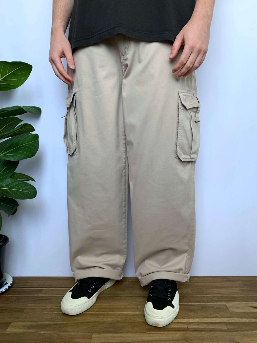 RARE BAGGY VINTAGE QUIKSILVER QSD CARGO PANTS - W34