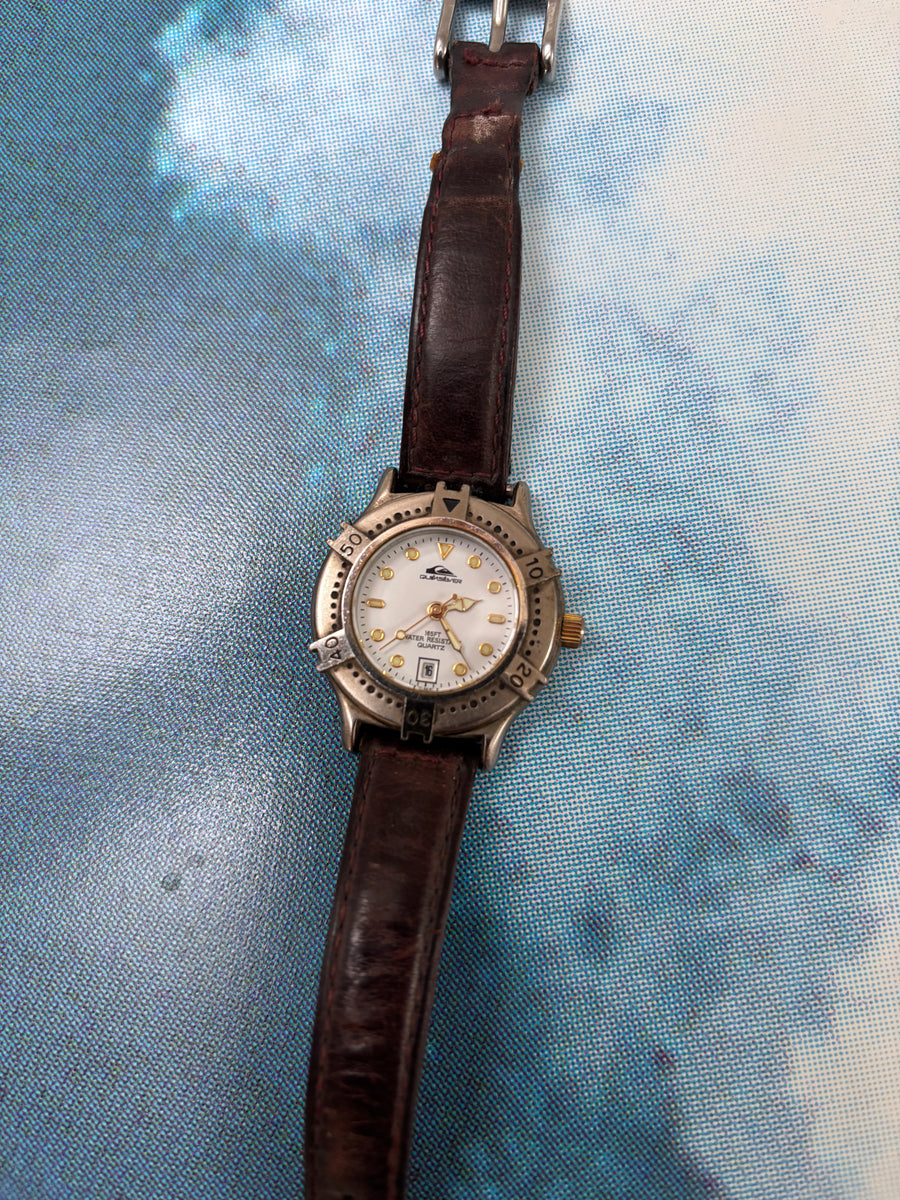 90S QUIKSILVER LEATHER WATCH