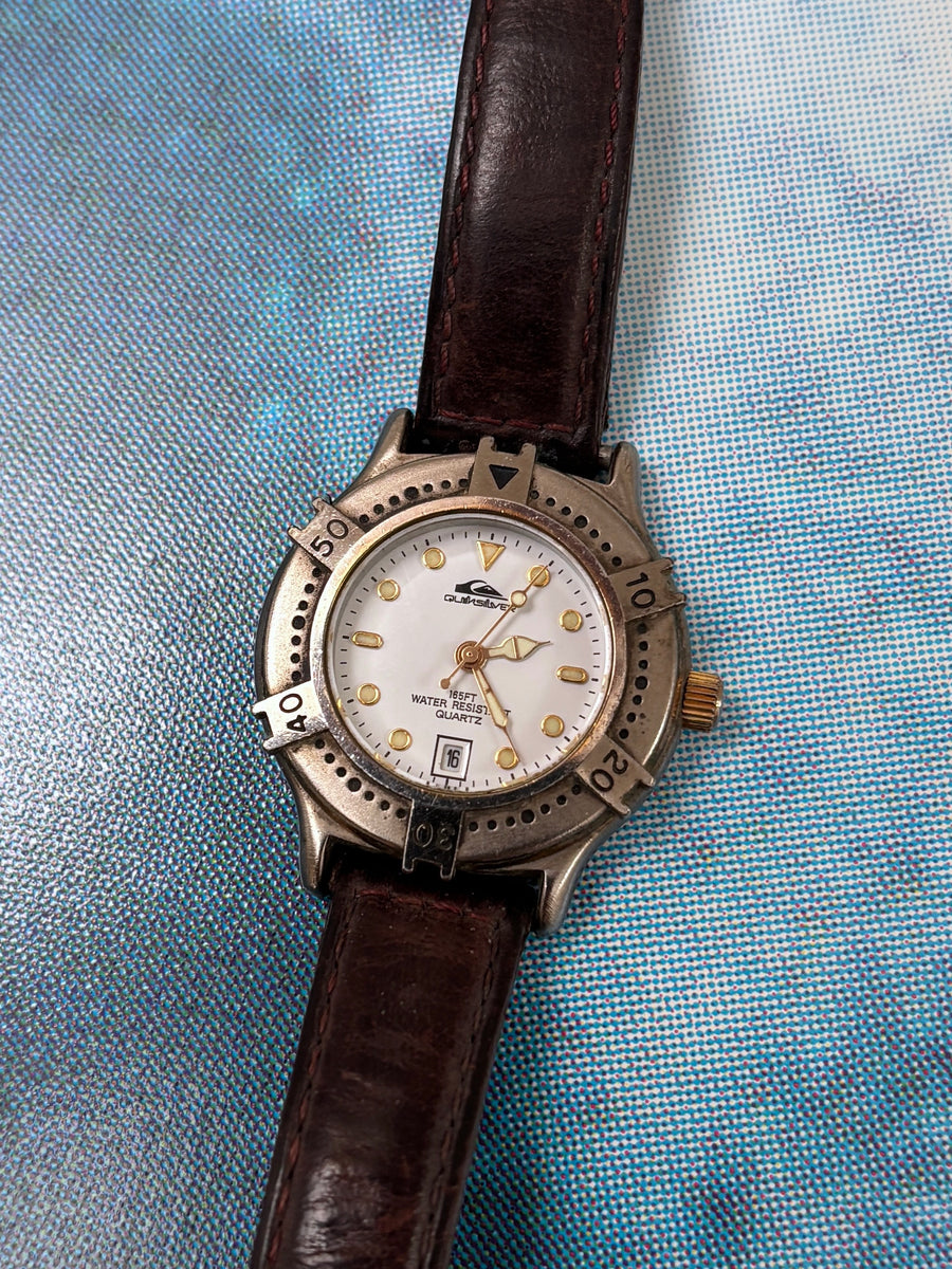 90S QUIKSILVER LEATHER WATCH