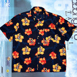VINTAGE BIKINI GIRLS HIBISCUS BUTTON UP - XL