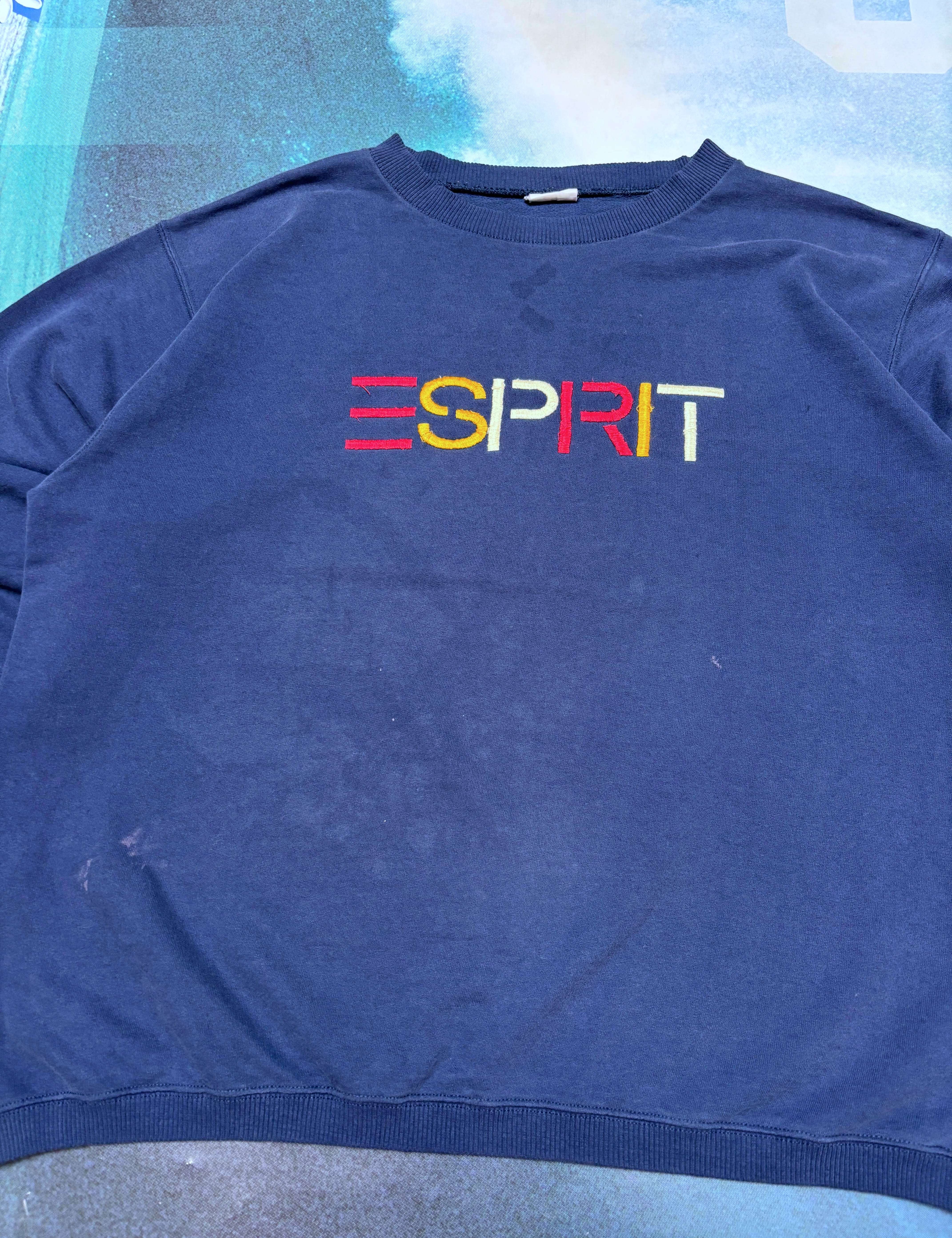 VINTAGE ESPRIT EMBROIDERED SPELLOUT CREWNECK - M/14