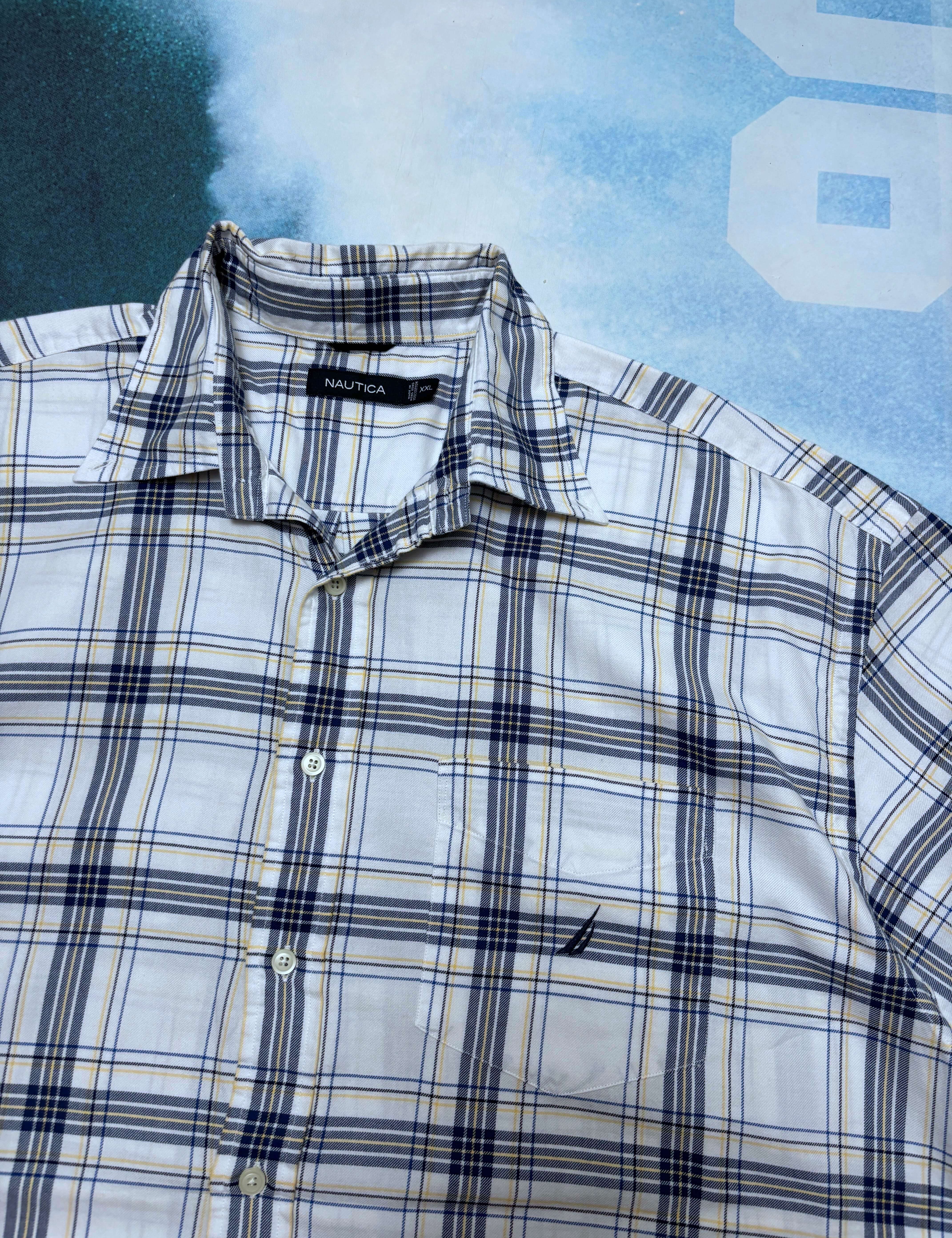 VINTAGE NAUTICA CHECK BUTTON UP - XXL